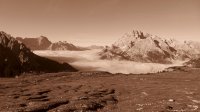 ..Blick von unserer "Terrasse" auf das Nebelmeer im Tal..