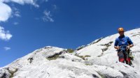 ..am Ausstieg und der Gipfel ist bereits in sicht..