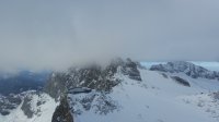 ..Blick auf den Dachstein, leider steckt er heute im Nebel..