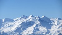 ..mein morgiges Ziel, der Großglockner..rechts daneben das Wiesbachhorn und der Hohe Tenn..