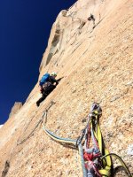 ..bekannter S-Riss der Rebuffat auf die Aiguille du Midi..