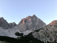 ..der Torstein im Abendrot..so lange sieht der Grat eigentlich garnicht aus..